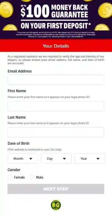 bally casino registration form